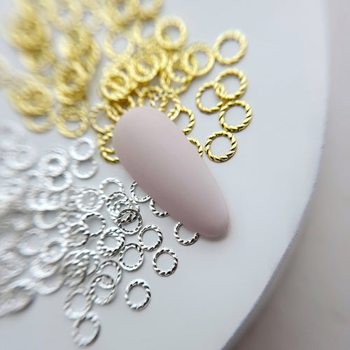Bijoux métal - Rond vide tressé - Argent