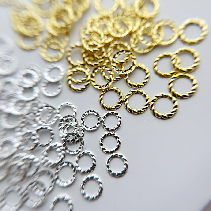 Bijoux métal - Ovale vide tressé - Argent