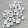 Diamants ronds à dos plat - Blanc nuage