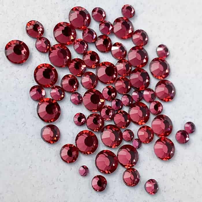 Diamants ronds à dos plat - Rose Rhubarbe