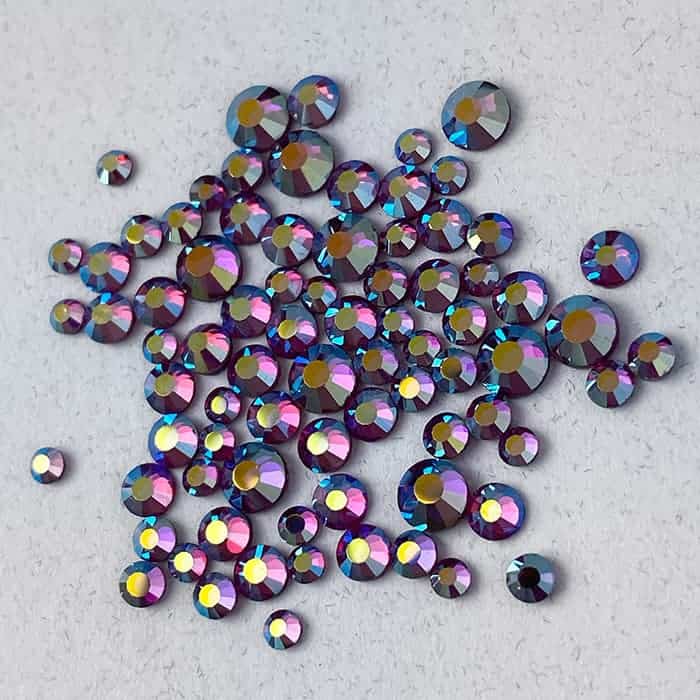 Diamants ronds à dos plat - Rose Cerise