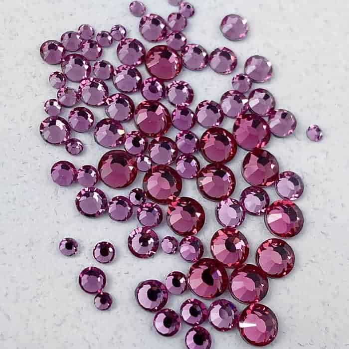 Diamants ronds à dos plat - Rose Figue