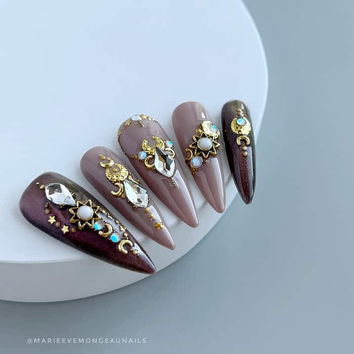 Bijoux métal - Rond embossé plane - Or mini