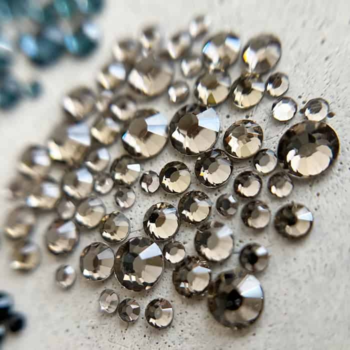 Diamants ronds à dos plat - Argent antique