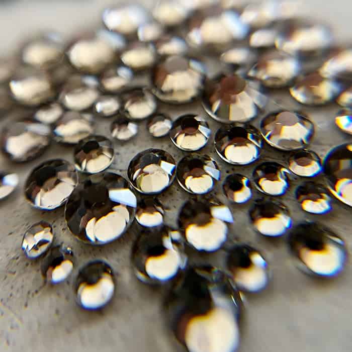 Diamants ronds à dos plat - Argent antique