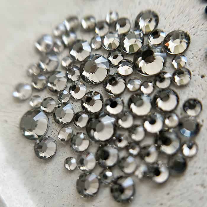 Diamants ronds à dos plat - Gris de fer