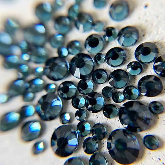 Diamants ronds à dos plat - Gris nocturne