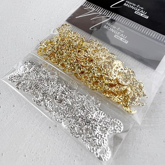 Bijoux métal - Lune plane ciselée - Argent