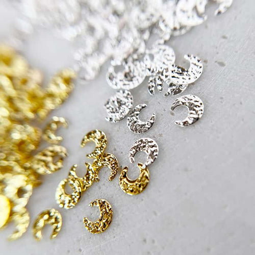 Bijoux métal - Lune plane ciselée - Argent