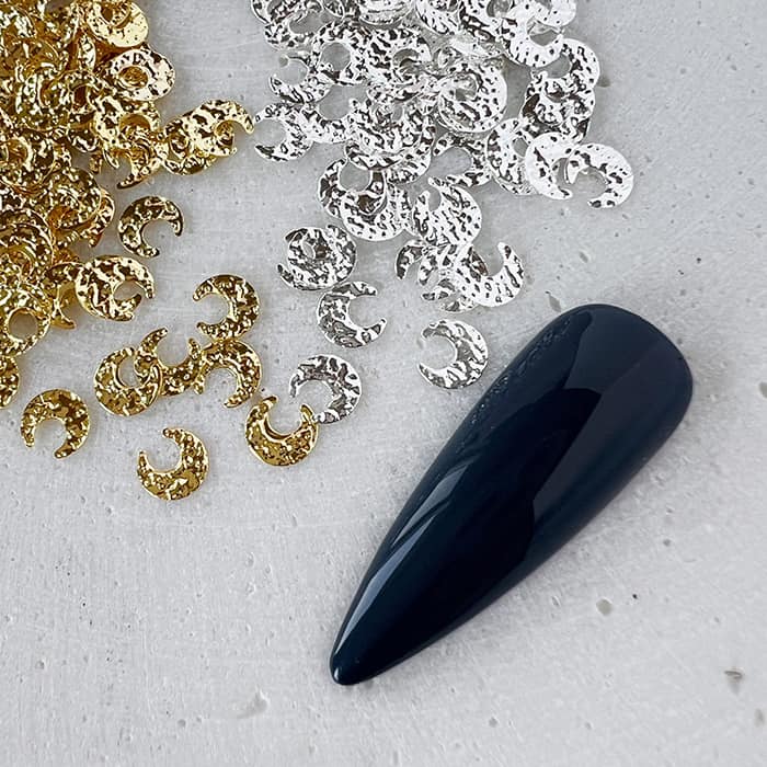 Bijoux métal - Lune plane ciselée - Argent