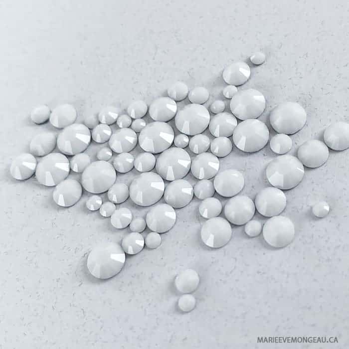 Diamants ronds à dos plat - Blanc