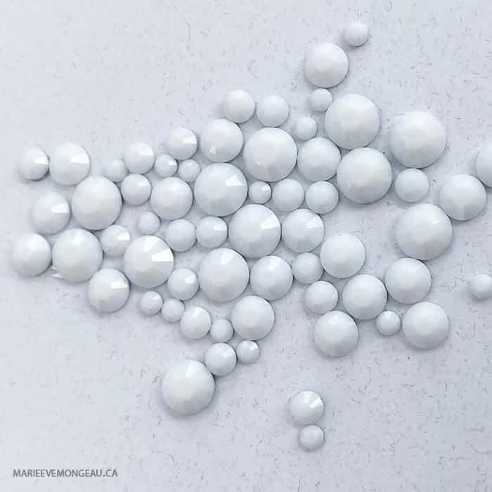 Diamants ronds à dos plat - Blanc