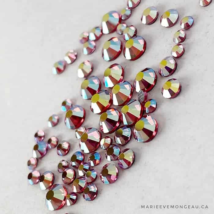 Diamants ronds à dos plat - Framboise cosmique