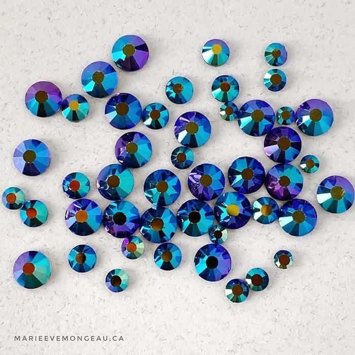 Diamants ronds à dos plat - Nuit cosmique