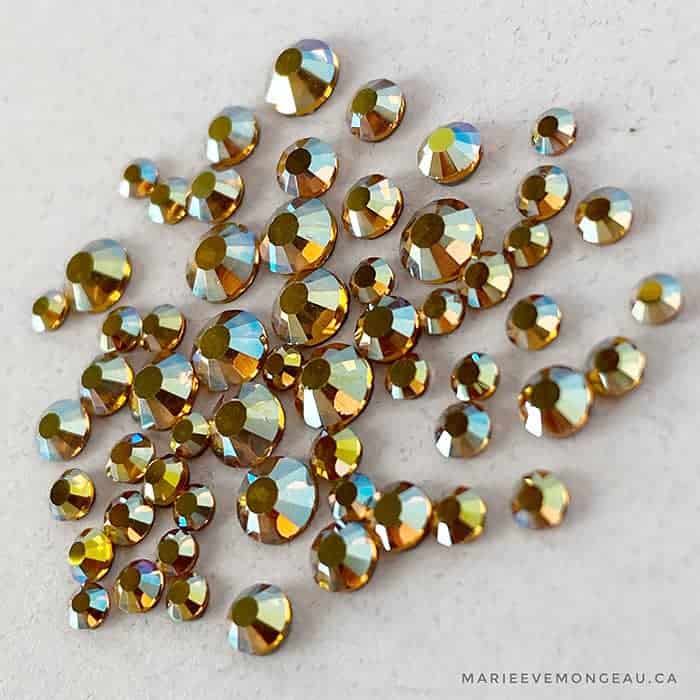 Diamants ronds à dos plat - Orange cosmique