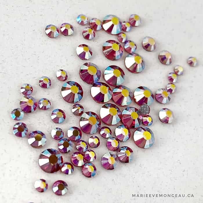 Diamants ronds à dos plat - Framboise cosmique