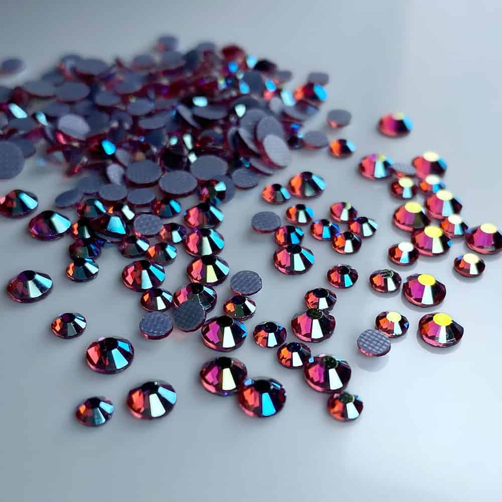 Diamants ronds à dos plat - Framboise cosmique