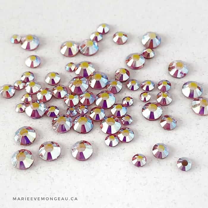 Diamants ronds à dos plat - Rose astral