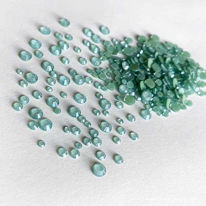 Diamants ronds à dos plat - Sauge