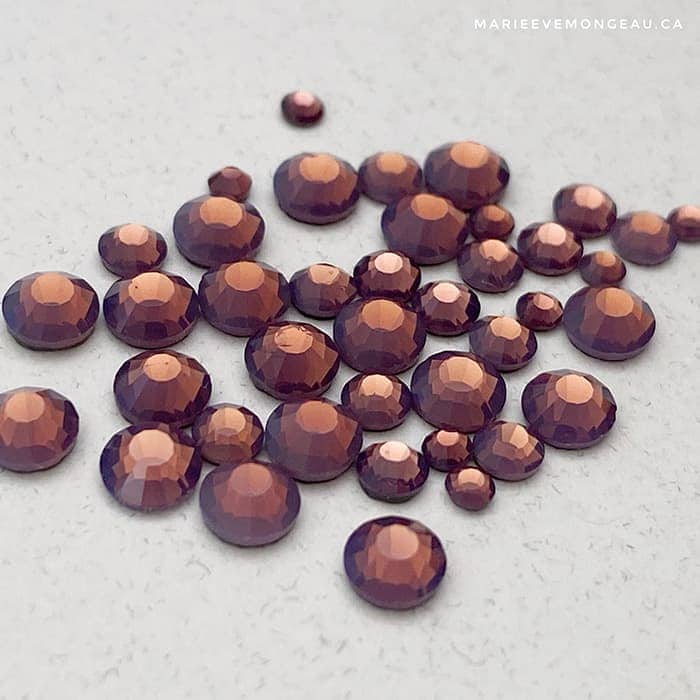 Diamants ronds à dos plat - Améthyste perlée