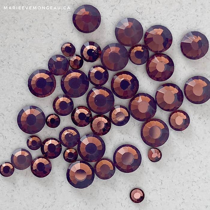 Diamants ronds à dos plat - Améthyste perlée