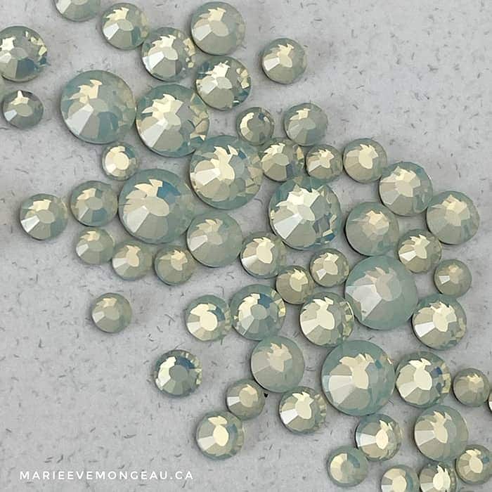 Diamants ronds à dos plat - Aventurine perlée