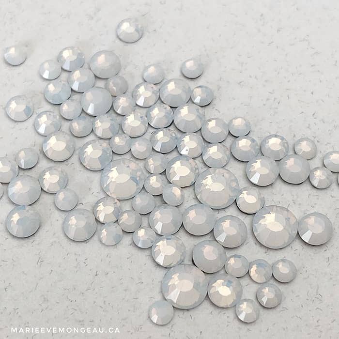 Diamants ronds à dos plat - Cendre perlée
