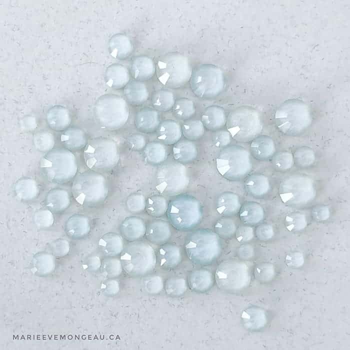 Diamants ronds à dos plat - Eau de pluie