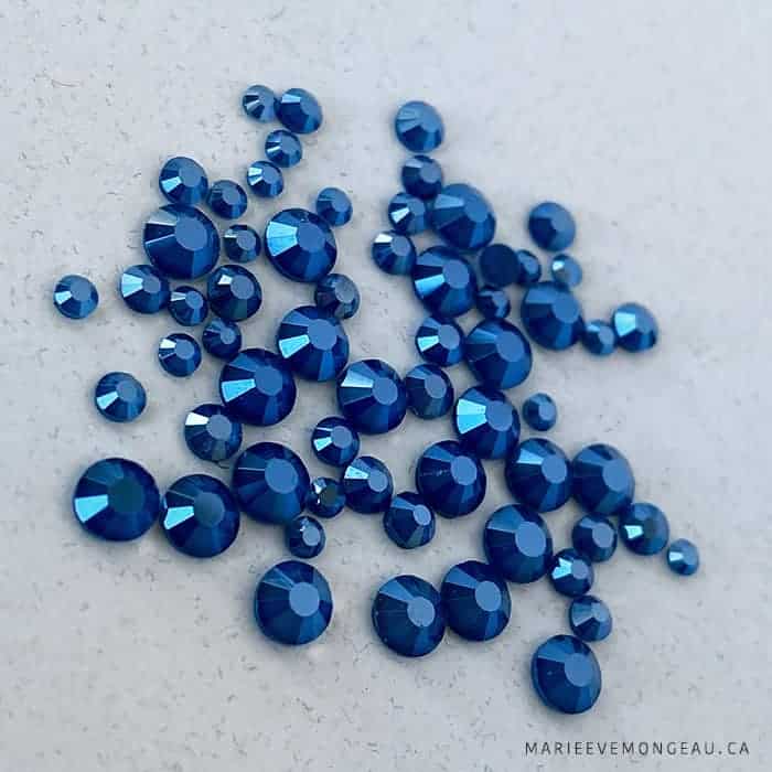 Diamants ronds à dos plat - Midnight blue