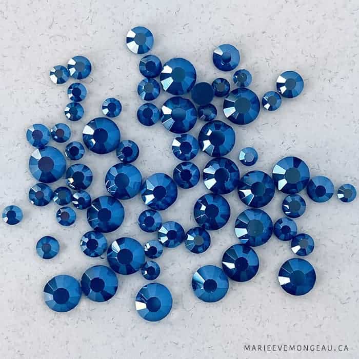 Diamants ronds à dos plat - Midnight blue