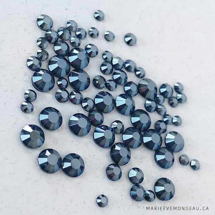 Diamants ronds à dos plat -Onyx