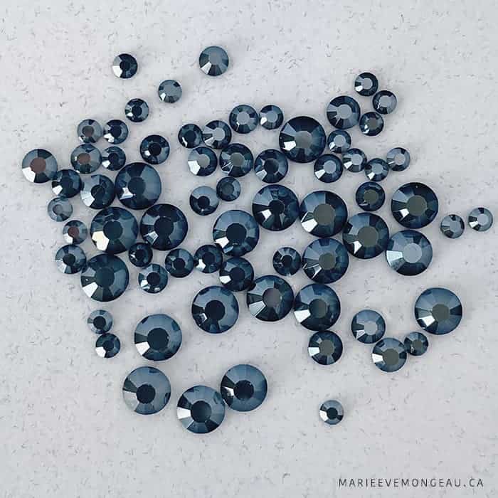 Diamants ronds à dos plat -Onyx