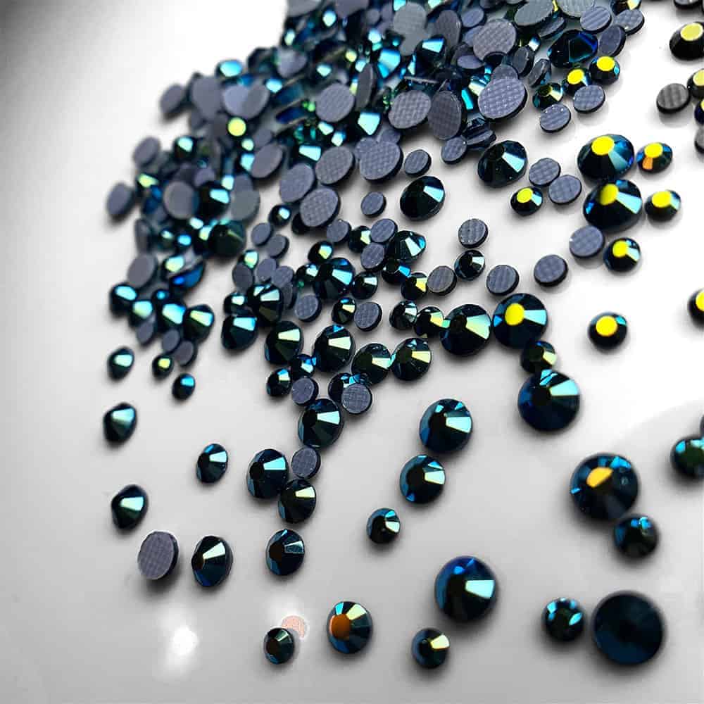 Diamants ronds à dos plat - Sarcelle astrale
