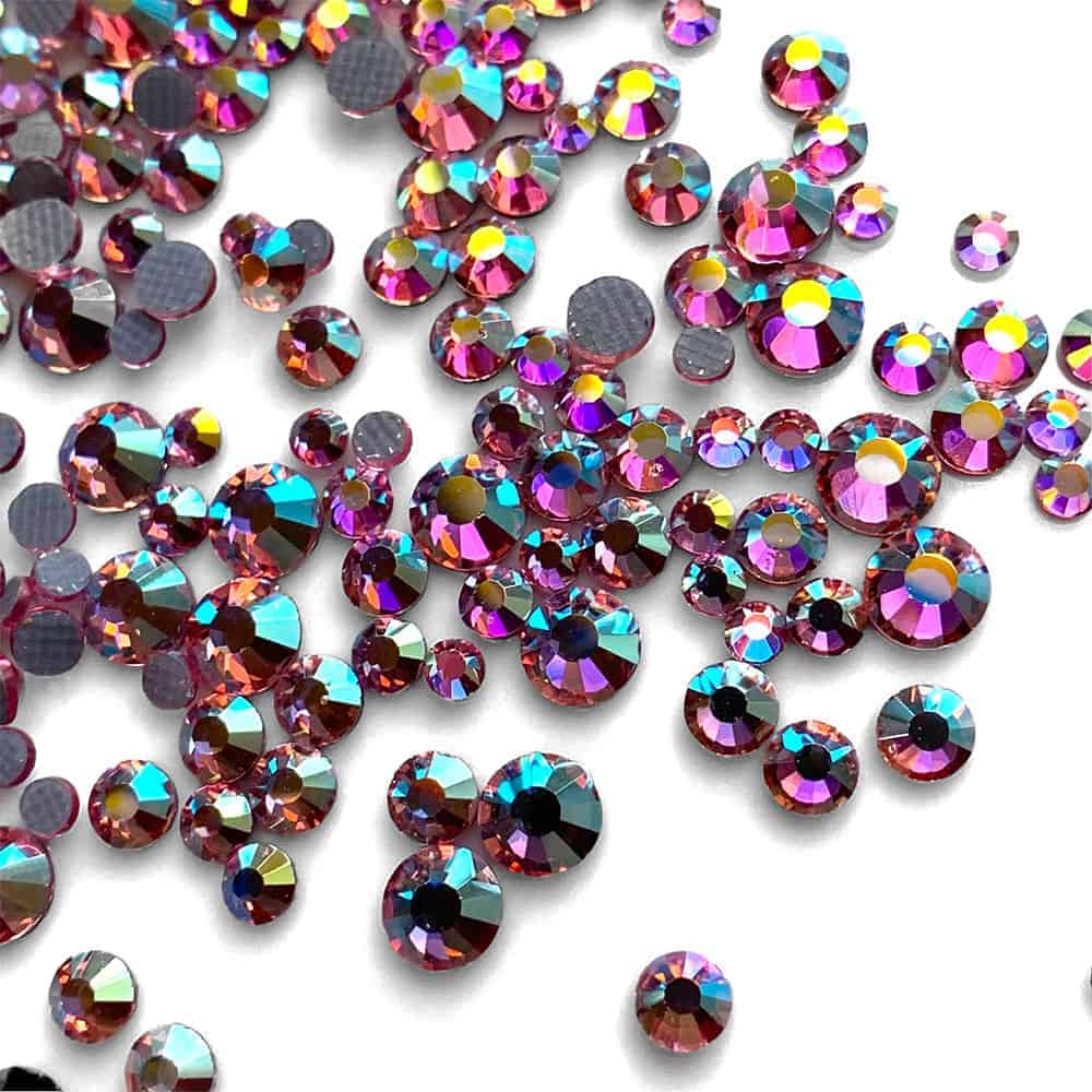 Diamants ronds à dos plat - Rose astral